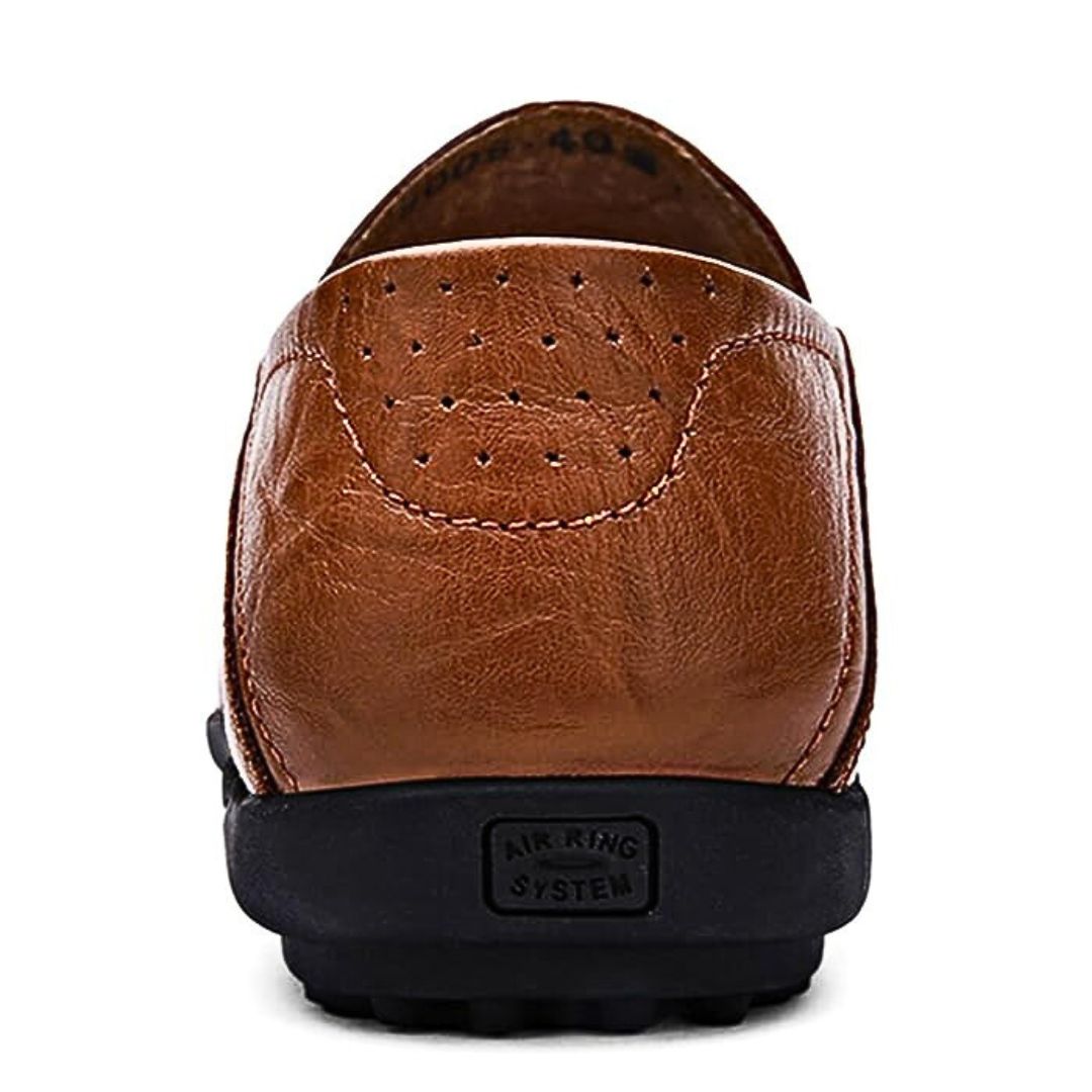 Men's Genuine Leather Loafers | Breathable Perforated Casual Dress Shoes
