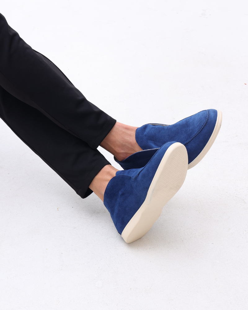Men's High-Cut Slip-On Suede Loafers | Smart Casual Dress Shoes