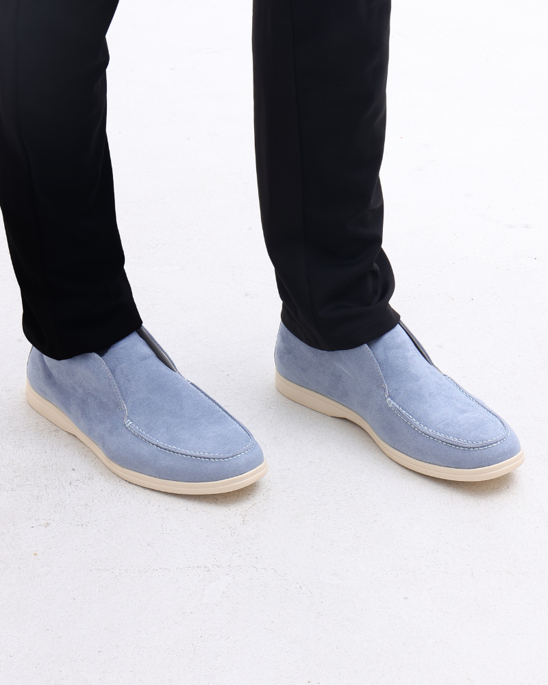 Men's High-Cut Slip-On Suede Loafers | Smart Casual Dress Shoes