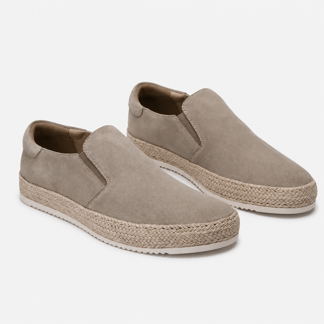 Men's Suede Flat Loafers | Classic Slip-On Casual Dress Shoes