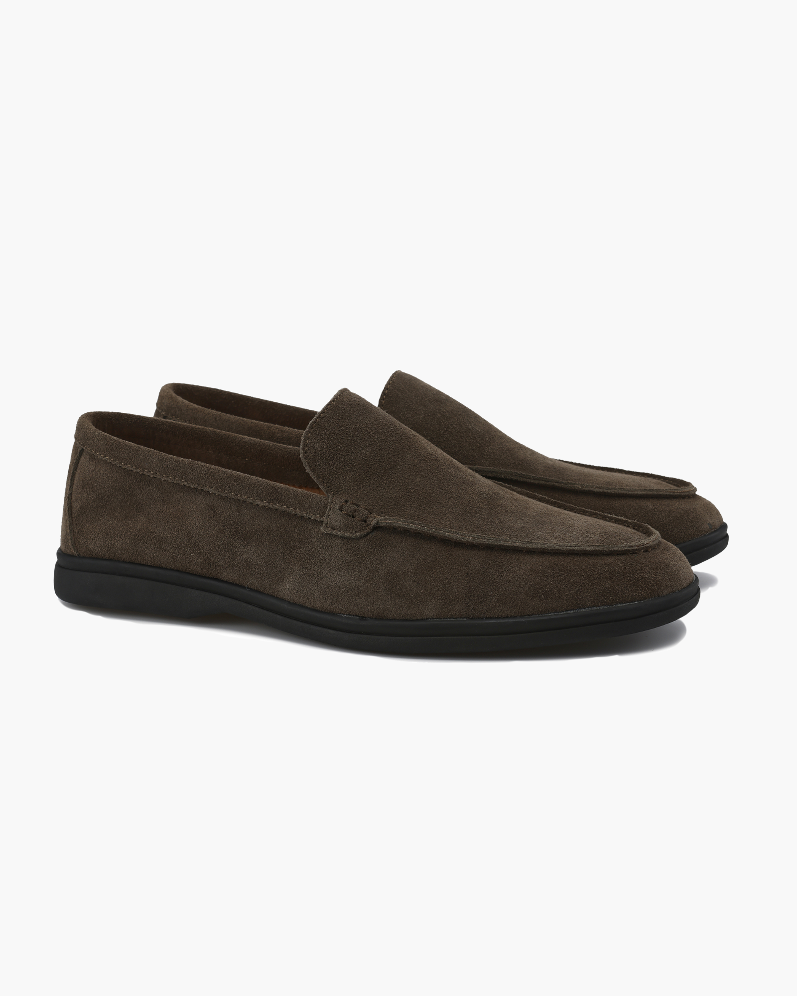 Men's Suede Loafers | Contrast Black Sole Slip-On Shoes