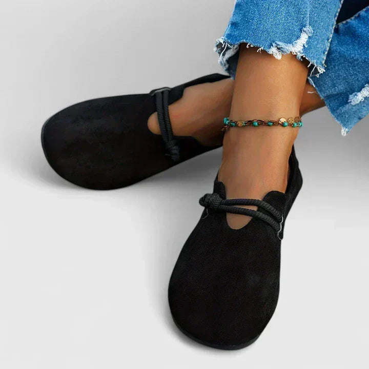 Women's Beige Wide Fit Loafers | Ergonomic Arch Support Shoes