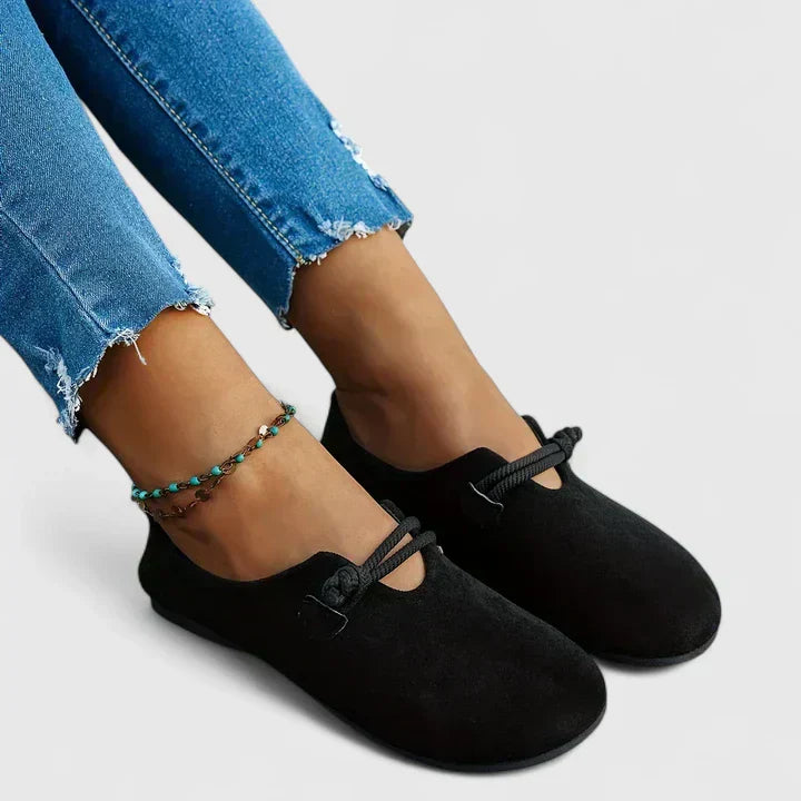 Women's Beige Wide Fit Loafers | Ergonomic Arch Support Shoes