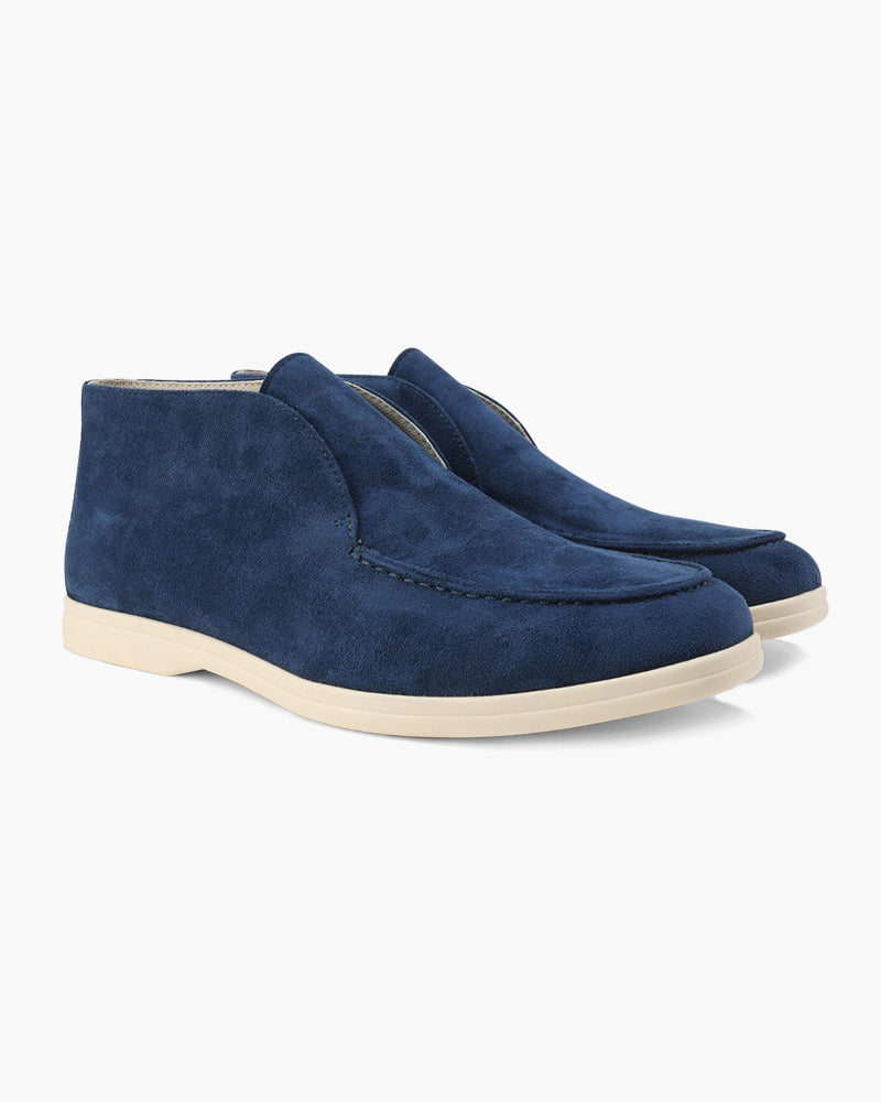 Men's High-Cut Slip-On Suede Loafers | Smart Casual Dress Shoes