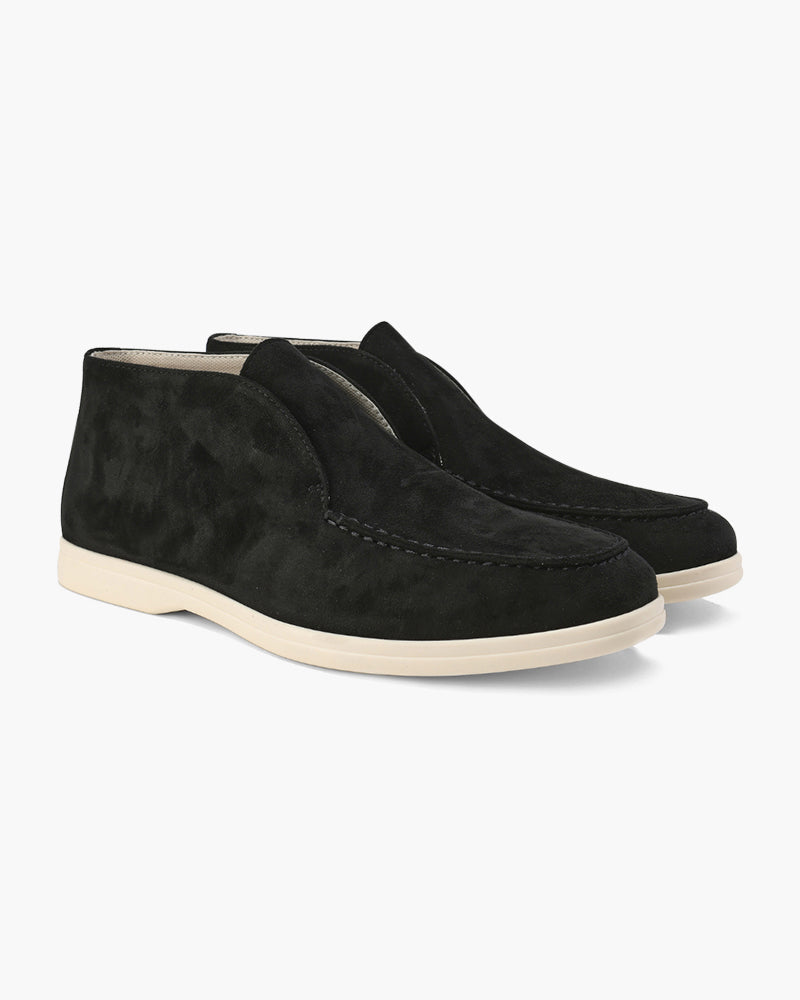 Men's High-Cut Slip-On Suede Loafers | Smart Casual Dress Shoes