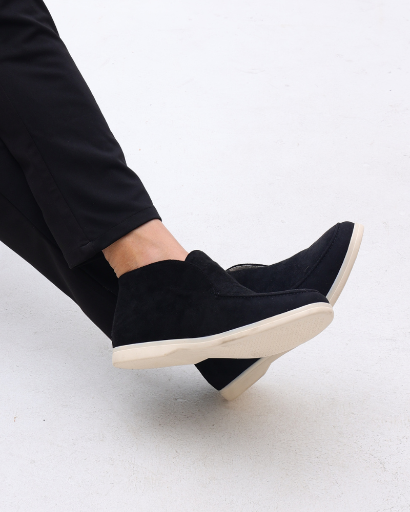 Men's High-Cut Slip-On Suede Loafers | Smart Casual Dress Shoes