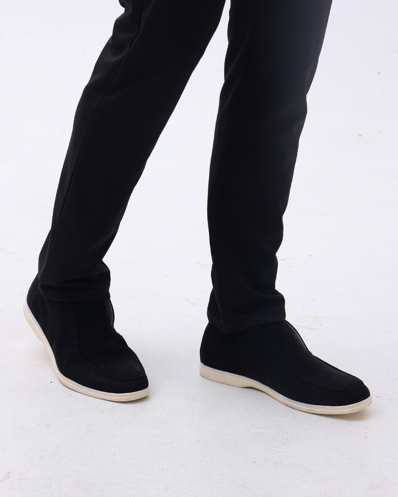 Men's High-Cut Slip-On Suede Loafers | Smart Casual Dress Shoes