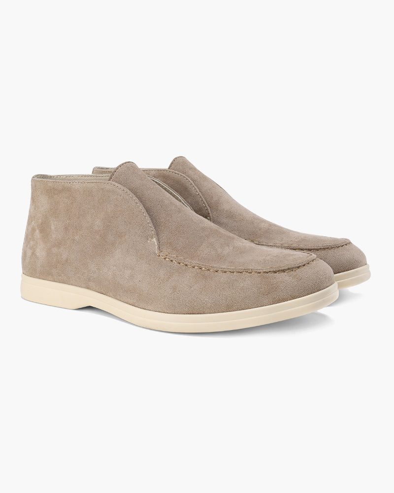 Men's High-Cut Slip-On Suede Loafers | Smart Casual Dress Shoes