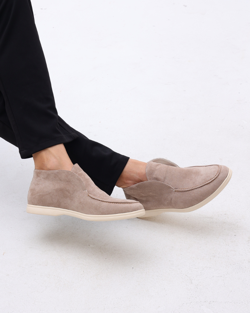 Men's High-Cut Slip-On Suede Loafers | Smart Casual Dress Shoes
