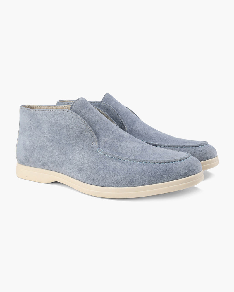 Men's High-Cut Slip-On Suede Loafers | Smart Casual Dress Shoes