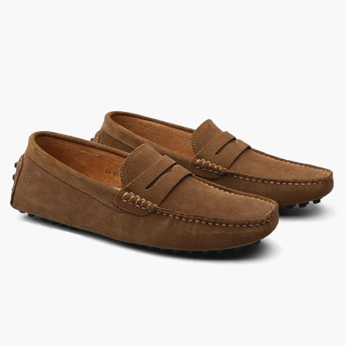 Men's Suede Driver Loafers | Slip-On Casual Dress Shoes
