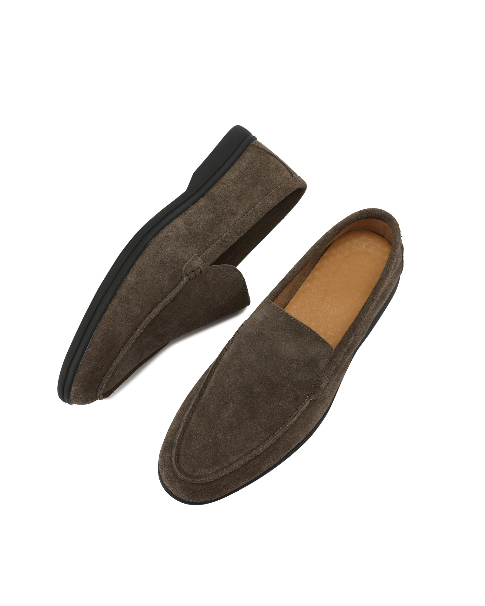 Men's Suede Loafers | Contrast Black Sole Slip-On Shoes