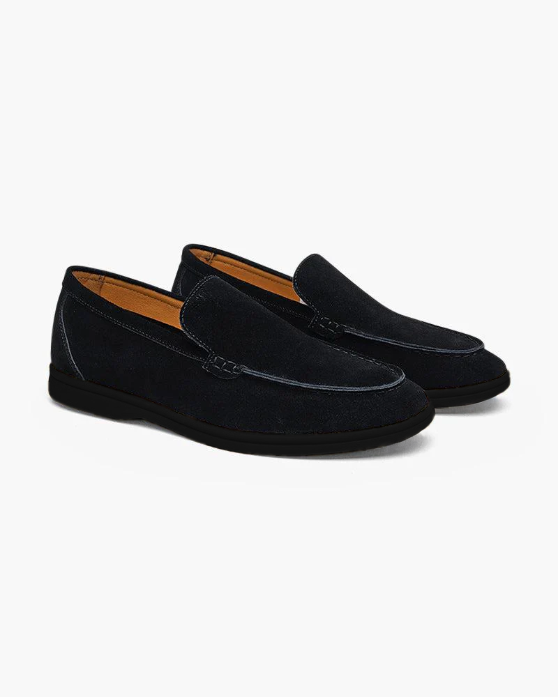 Men's Suede Loafers | Contrast Black Sole Slip-On Shoes