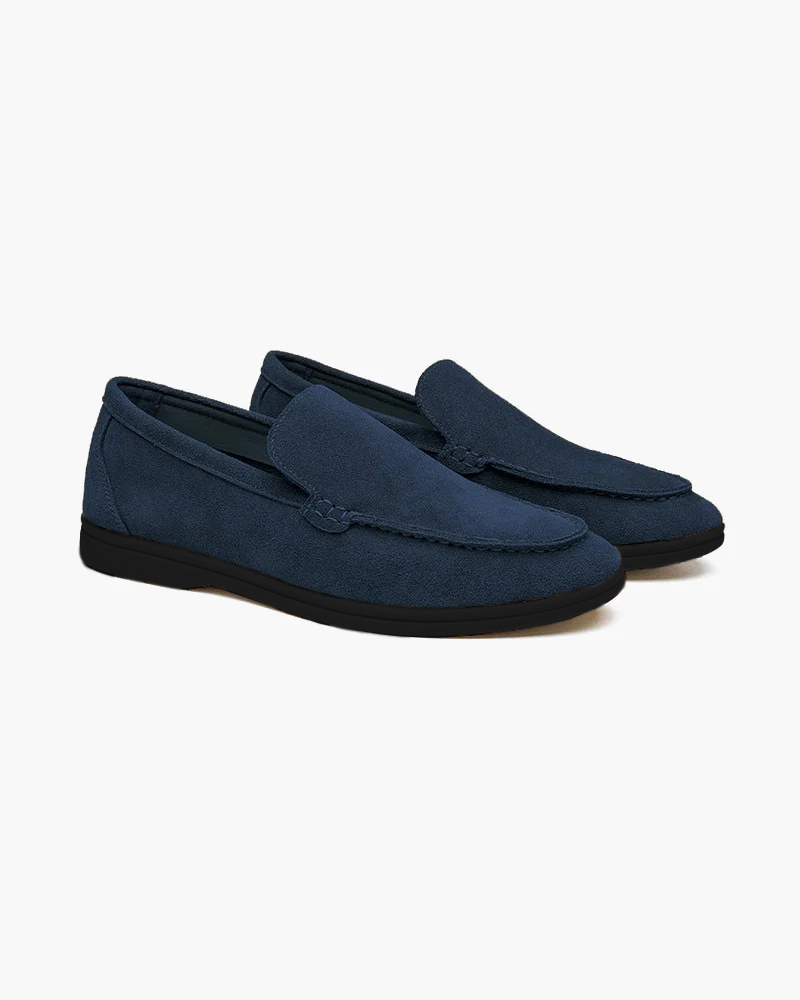 Men's Suede Loafers | Contrast Black Sole Slip-On Shoes