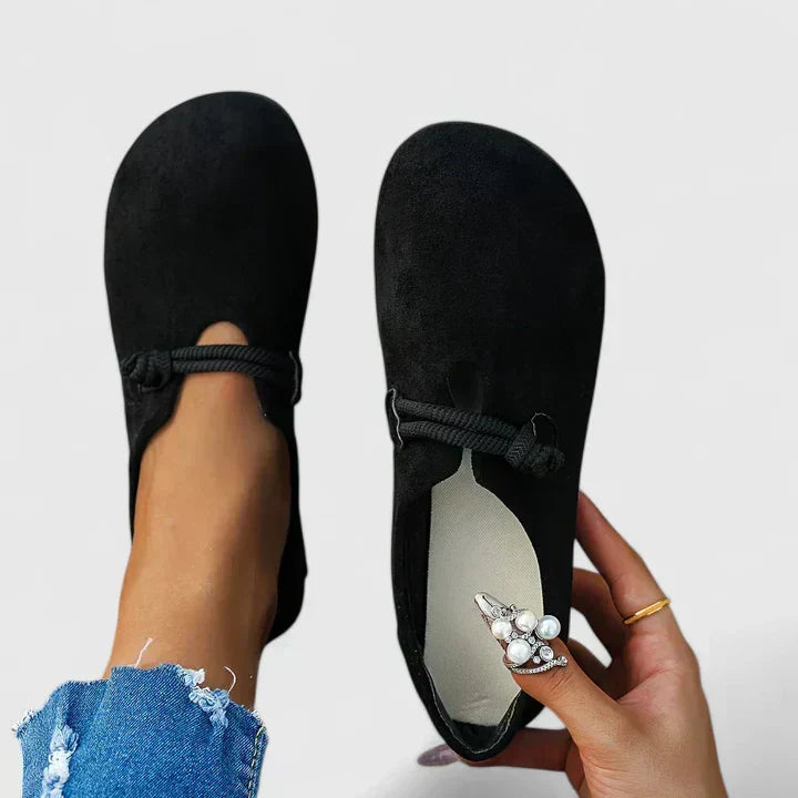 Women's Beige Wide Fit Loafers | Ergonomic Arch Support Shoes