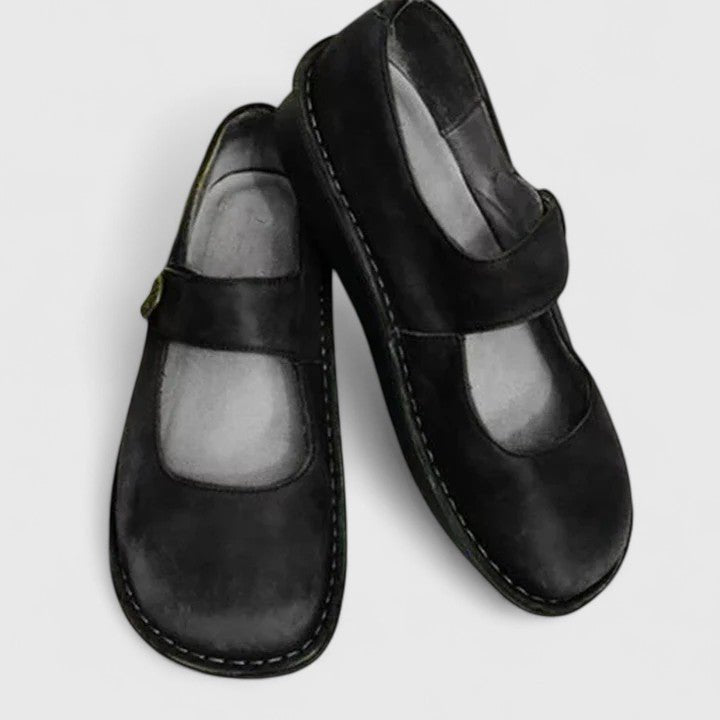 Women's Classic Mary Jane Flats | Rounded Toe Adjustable Strap Shoes