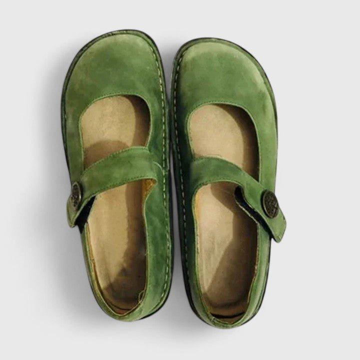 Women's Classic Mary Jane Flats | Rounded Toe Adjustable Strap Shoes
